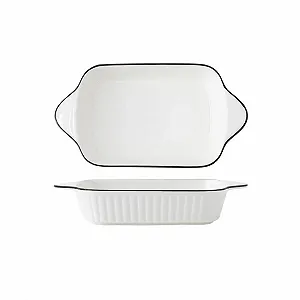 Форма для запекания скандинавский стиль керамическая прямоугольная фарфоровая - Фото 1