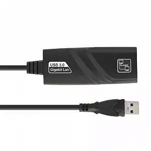 Контроллер USB 3.0 to Ethernet Сетевой адаптер 10/100/1000Mbps с проводом Black Blister Q100 - Фото 1