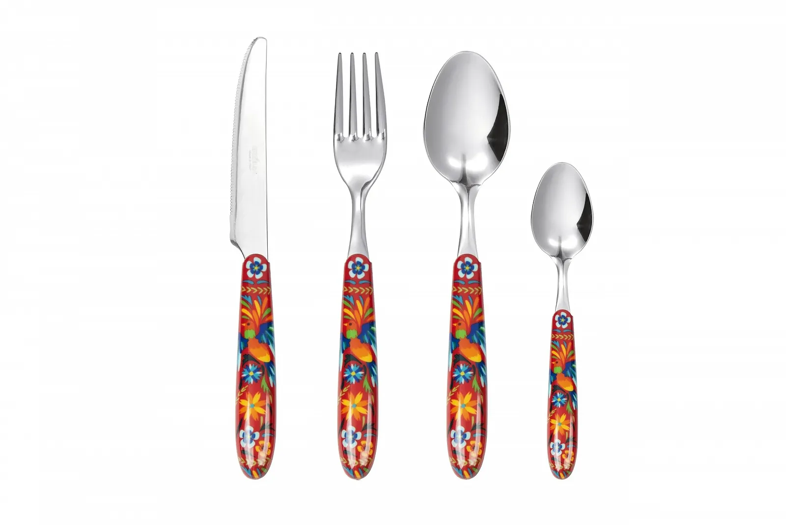 Набор столовых приборов Excelsa Mexican Flower 24 предмета, нержавеющая сталь, пластиковая ручка, фото №4