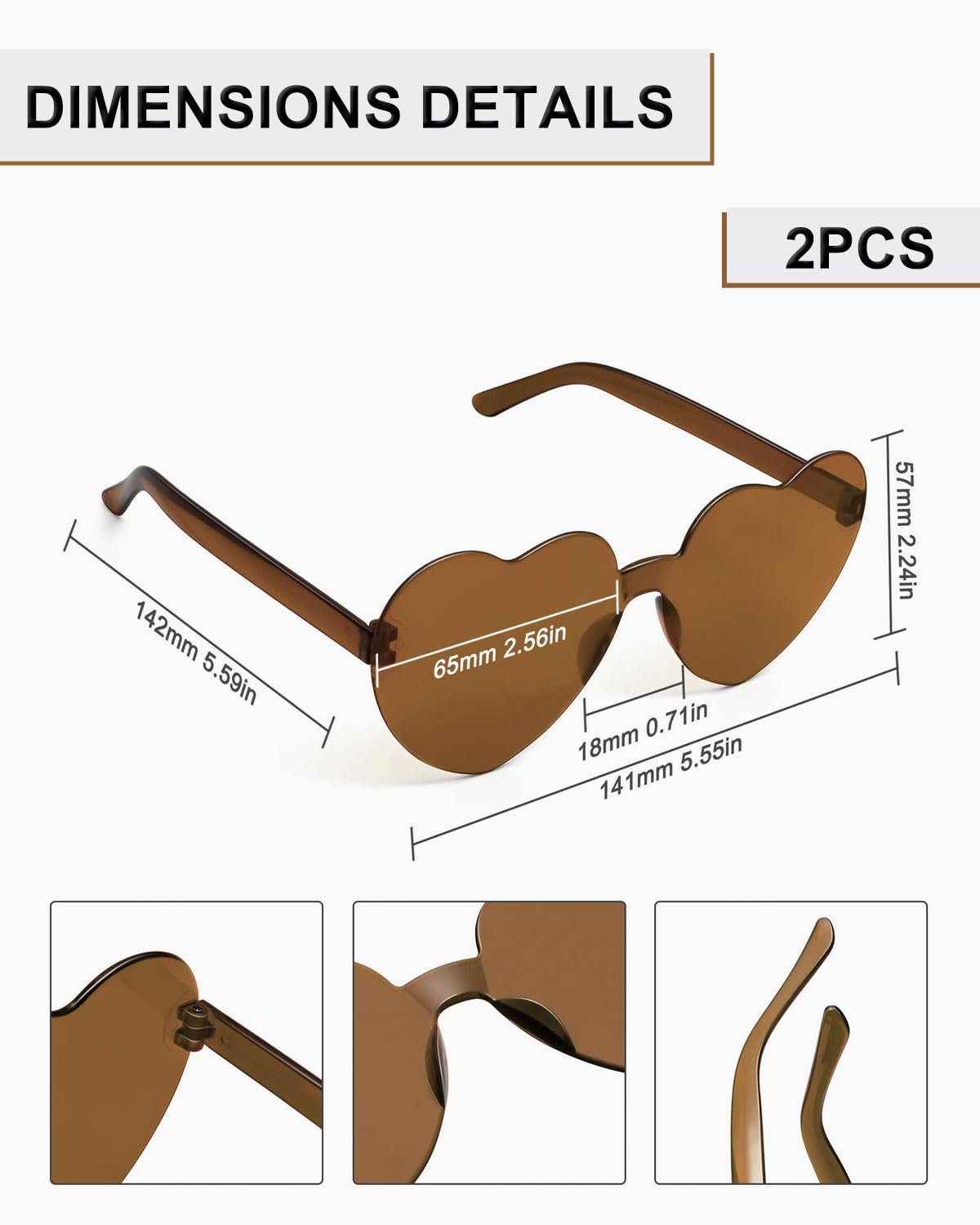 Солнцезащитные Очки BARRU В форме Сердца, фото №2