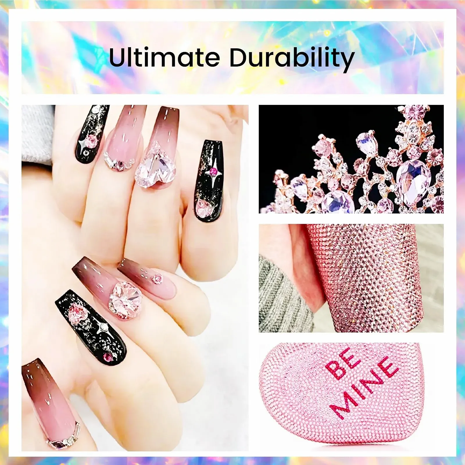 Стрази Novani SS20 Скло Стрази з пласким дном для DIY сумок та прикраси взуття SS20, Рожевий, фото №6