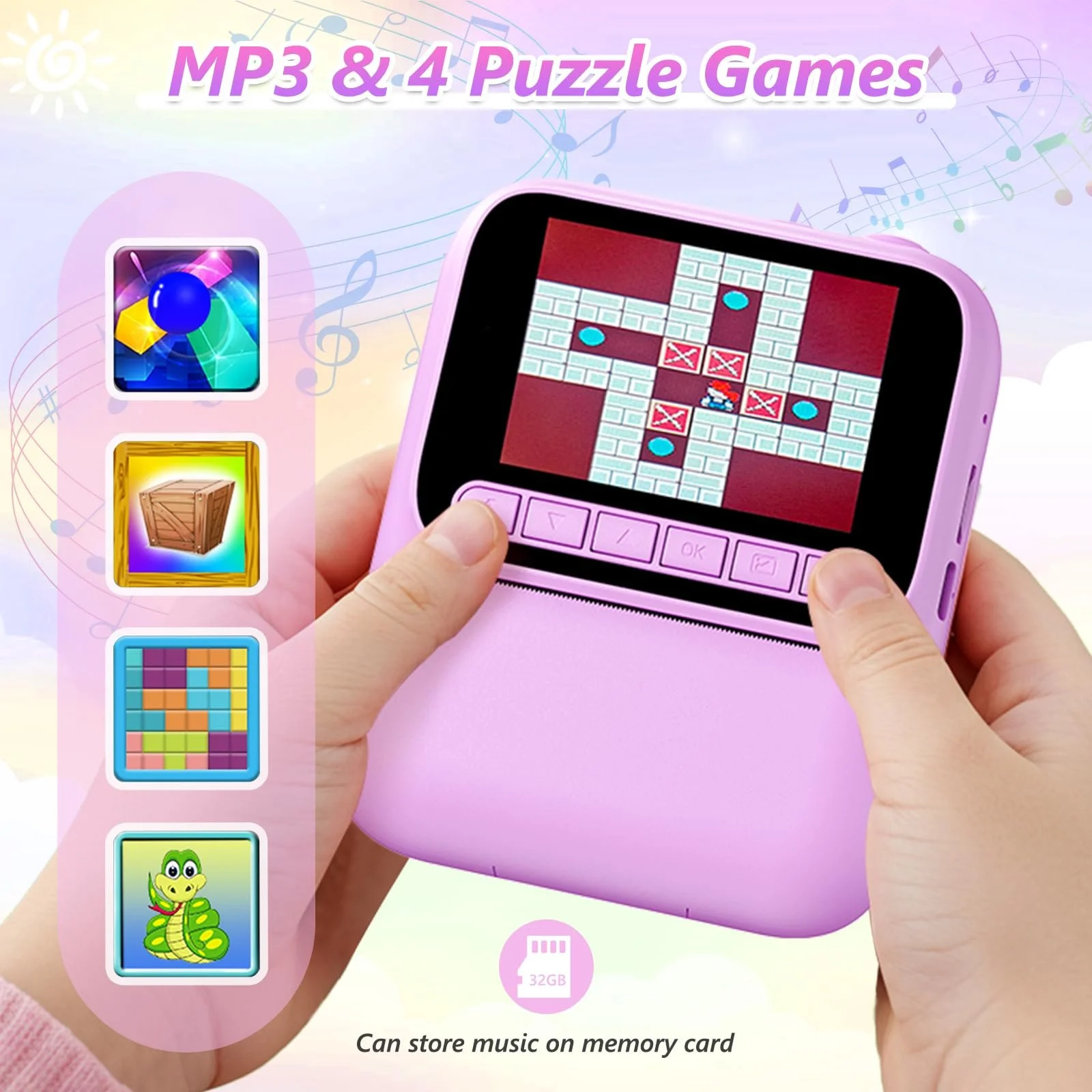 Фотокамера мгновенной печати для детей 1080P 32GB, фото №6