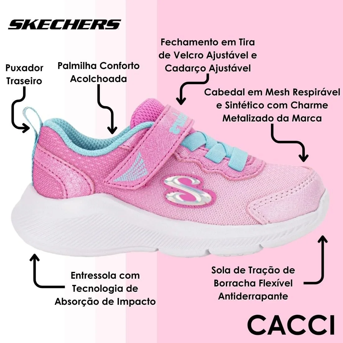 Кроссовки Skechers для девочек, фото №4