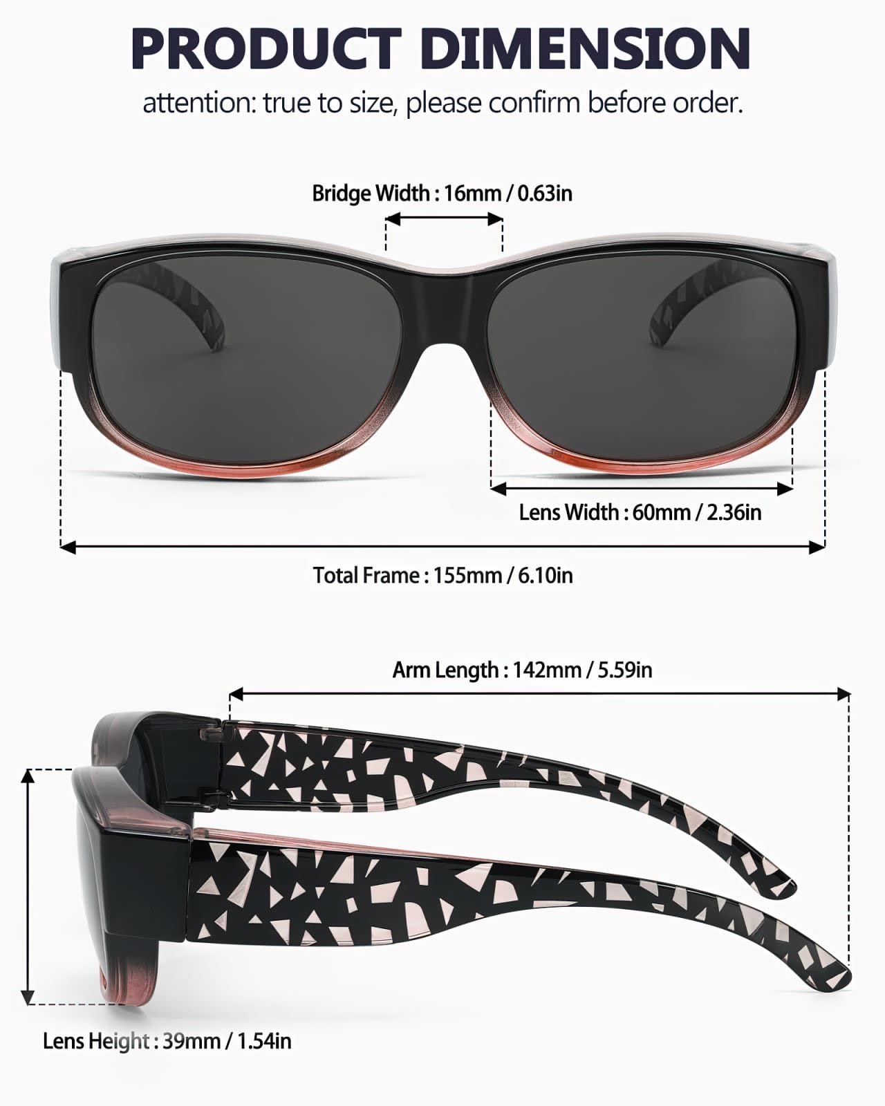 Солнцезащитные очки SIPHEW антибликовое покрытие, 100% защита от UVA/UVB излучения для мужчин и женщин, фото №4