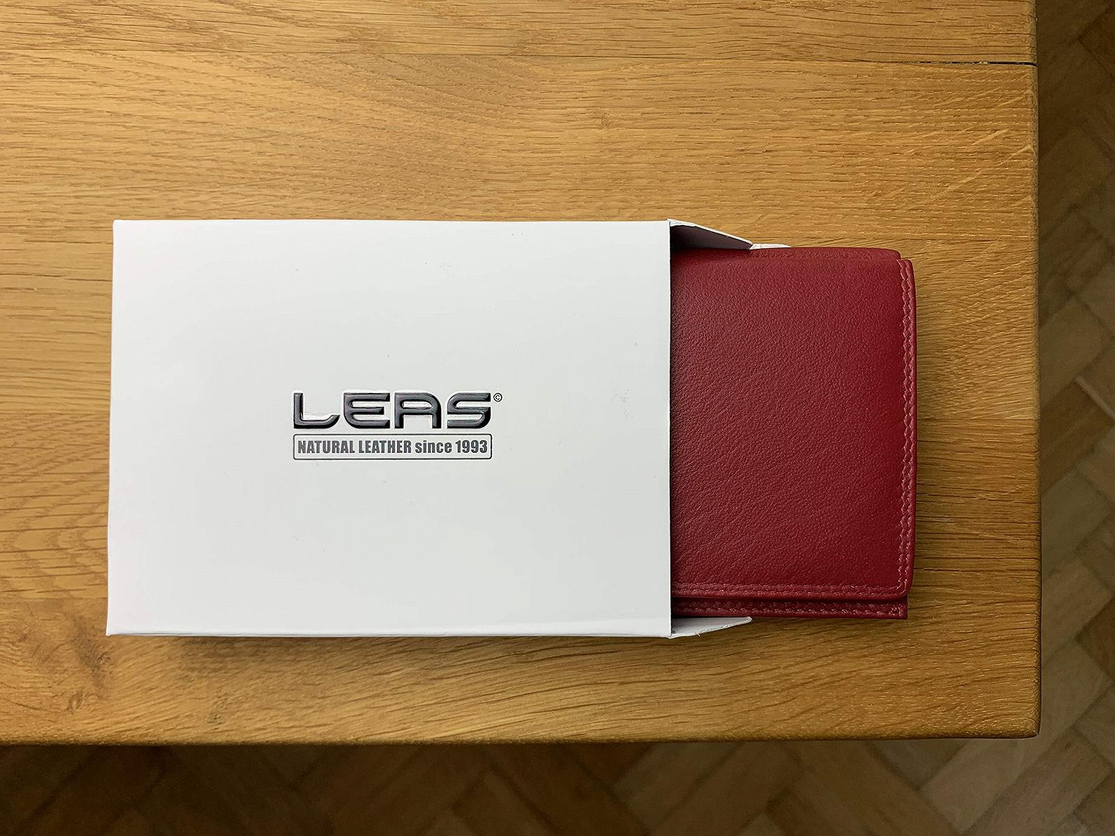 Кошелек LEAS Boxed Style Кожаный с большим отделением для монет, вишнево-красный, фото №6