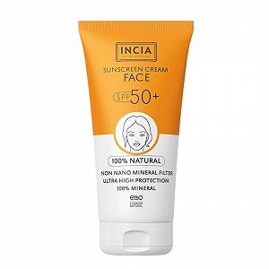Натуральний сонцезахисний лосьйон для обличчя INCIA SPF 50 мінеральний 50 мл - Фото 1