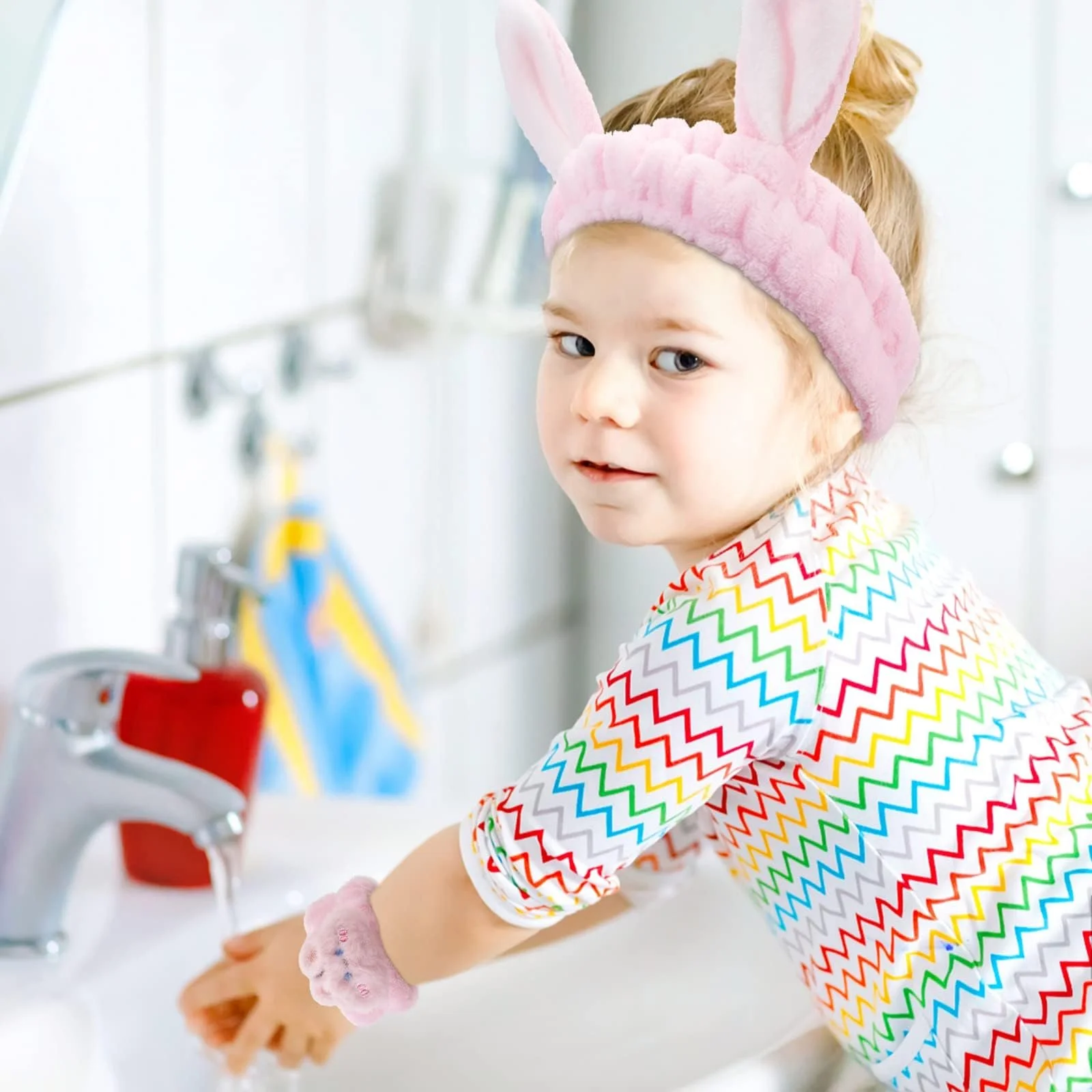 Пов'язка на голову з вушками кролика та напульсники, фото №6