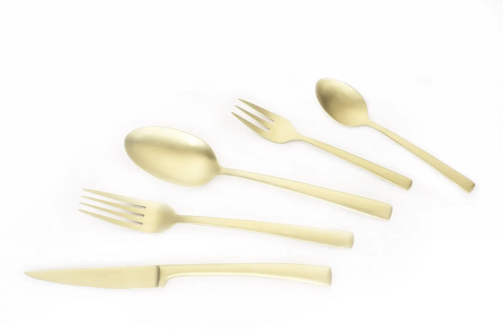 Набір столових приборів ECHTWERK Avelino Gold Edition, 20 предметів, до 4 осіб, нержавіюча сталь 18/10, матовий, фото №2