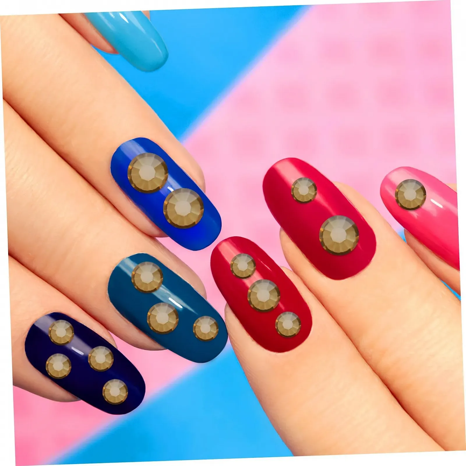 Стразы для ногтей FOMIYES Кристаллические круглые стеклянные стразы для маникюра и рукоделия, фото №9