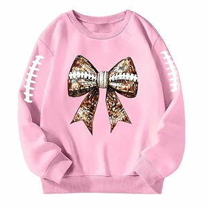 Повседневная Толстовка для Девочек с Блестками и Принтом Регби - Фото 1