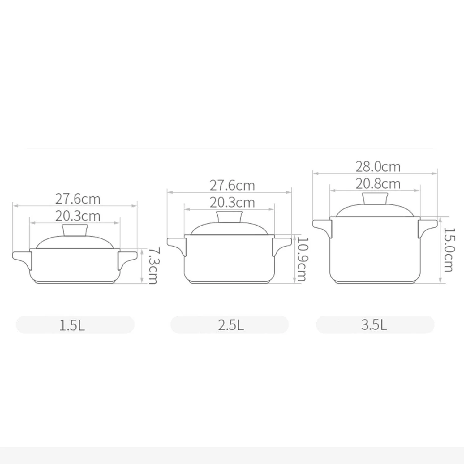 Каструля AIBAB для тушкування, жаростійка з кришкою, керамічна для супу з двома ручками, фото №4 Каструля AIBAB для тушкування, жаростійка з кришкою, керамічна для супу з двома ручками, фото №4