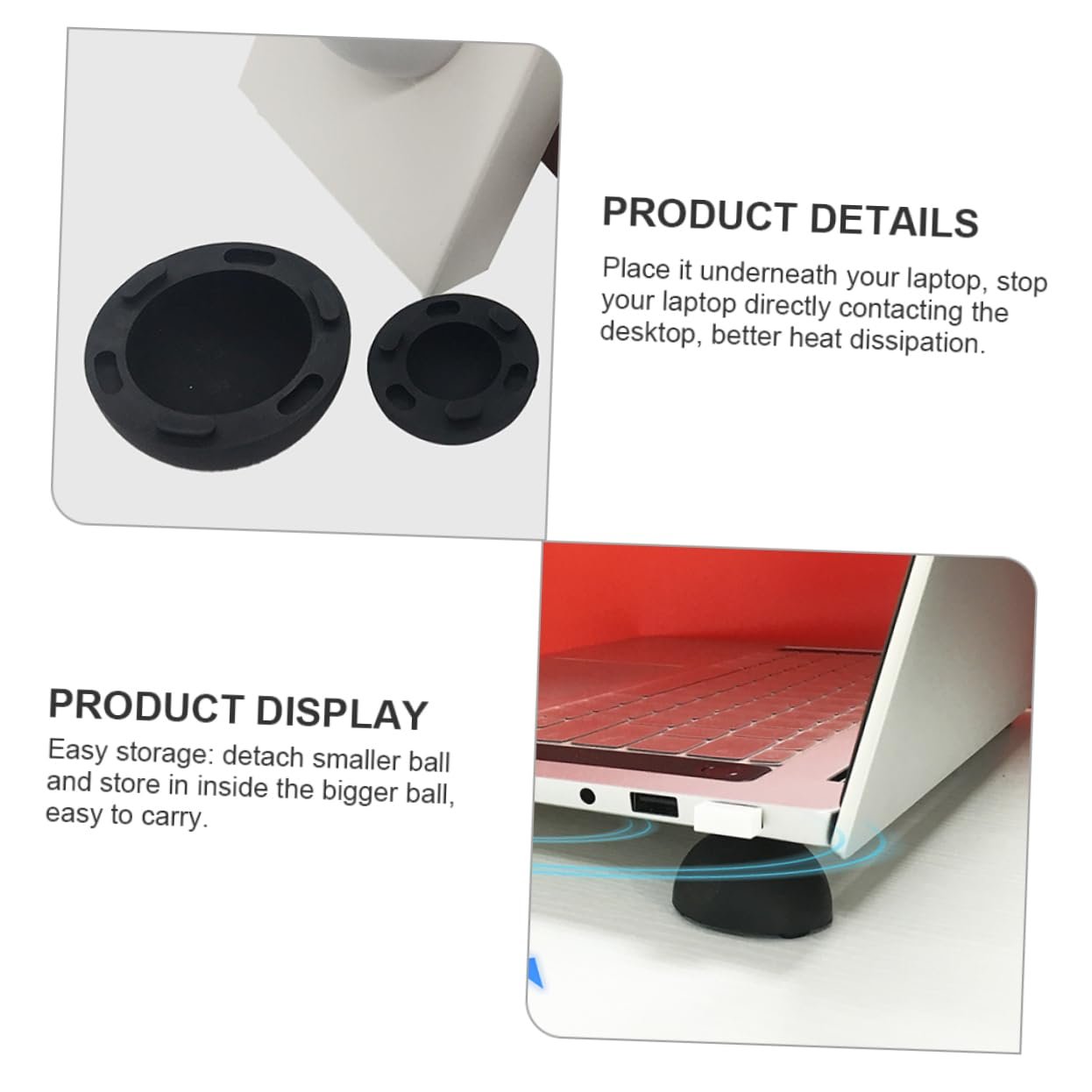 Подставка для ноутбука TEHAUX Силиконовая, 4 шт., фото №4 Подставка для ноутбука TEHAUX Силиконовая, 4 шт., фото №4