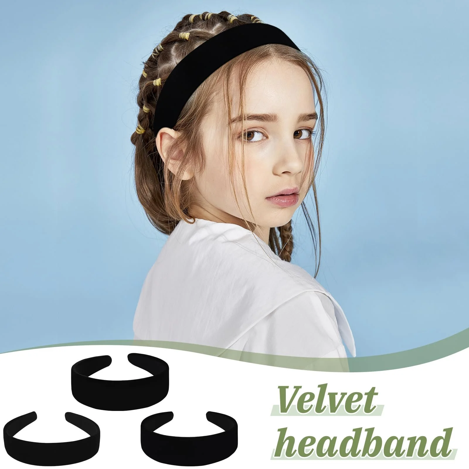 Набір із 3 чорних обручів для волосся, фото №5