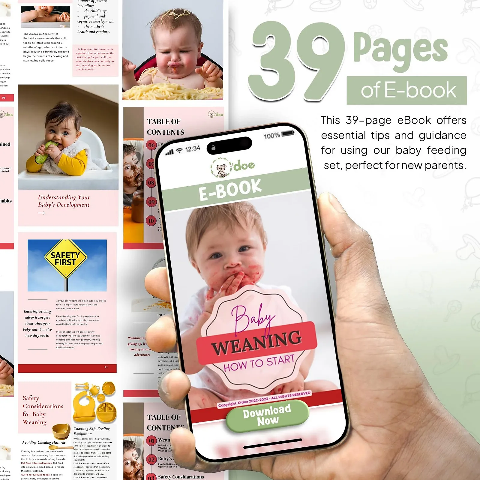 Набір посуду для годування малюків O'doe, зелений, V1, фото №5