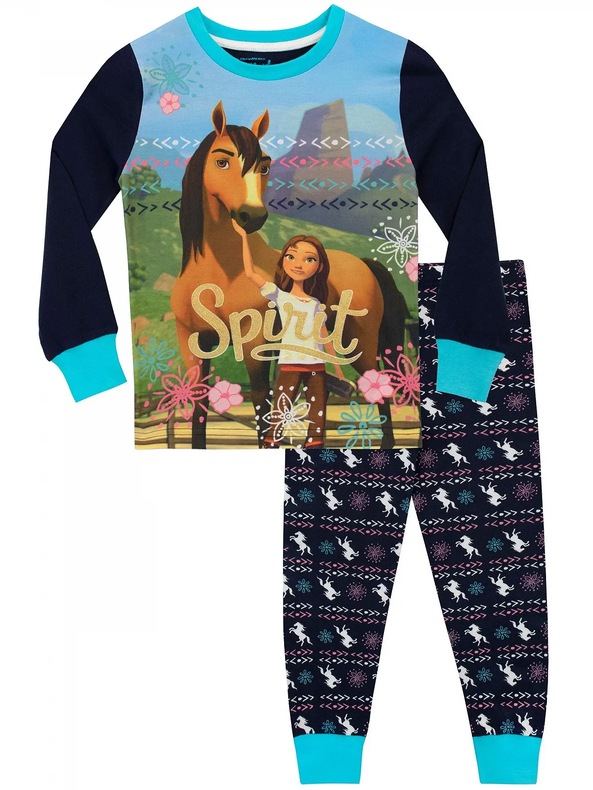 Пижама DreamWorks для девочек Spirit Riding Free Slim Fit, фото №1 Пижама DreamWorks для девочек Spirit Riding Free Slim Fit, фото №1