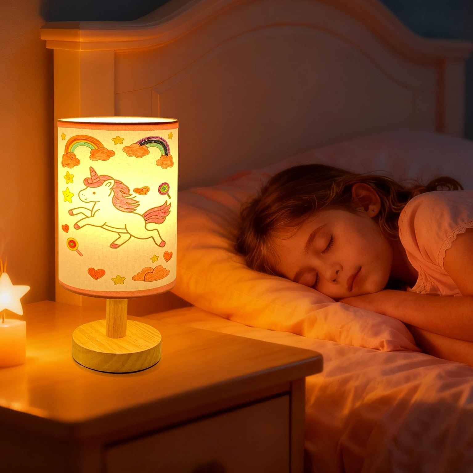Настільна лампа Unicorn Craft Set DIY Набір для творчості Нічник 24 кольорові олівці Wood, фото №7