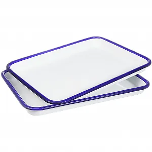 Прямокутна емальована форма для запікання ULTECHNOVO 2 шт велика термостійка - Фото 1