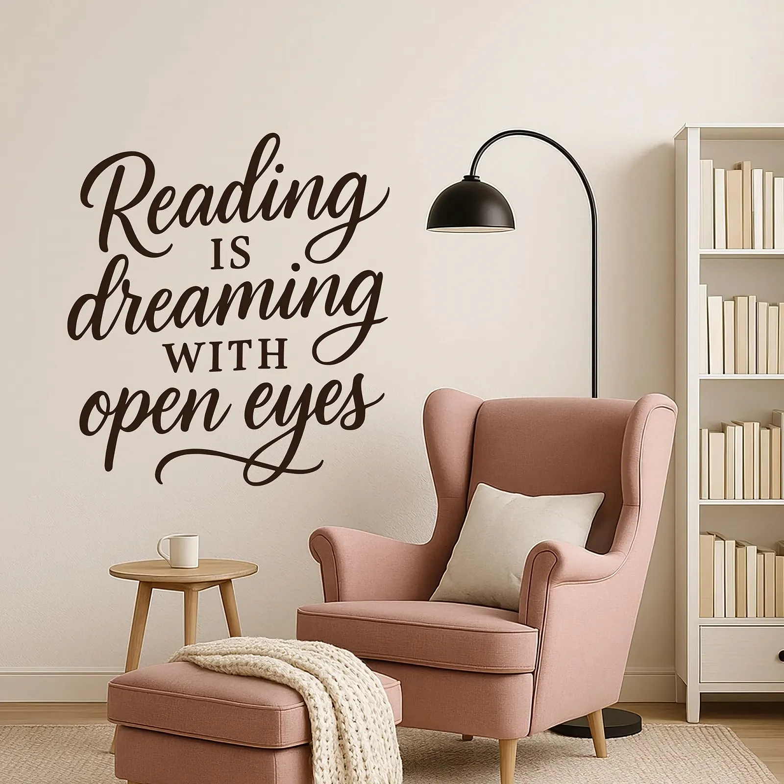 Наклейка на стіну Reading is dreaming with open eyes 30 см, фото №2 Наклейка на стіну Reading is dreaming with open eyes 30 см, фото №2