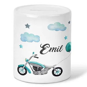 Скарбничка MIKALINO Дитяча Мотоцикл Керамічна - Фото 1