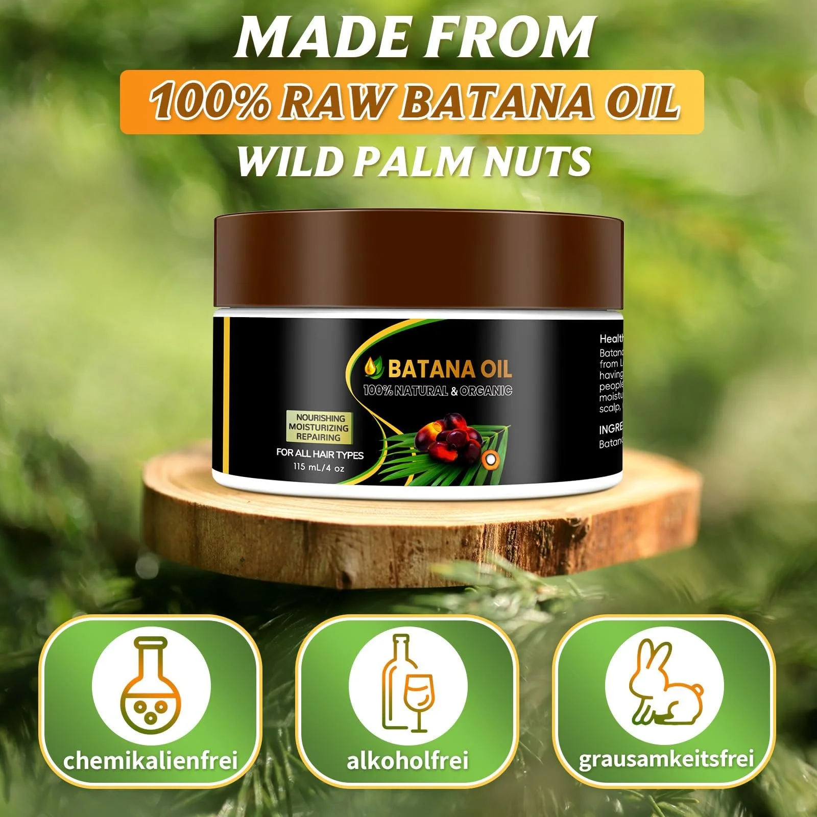 Олія Batana Raw Нерафінована 100% Органічна з Гондурасу 115 мл, фото №6