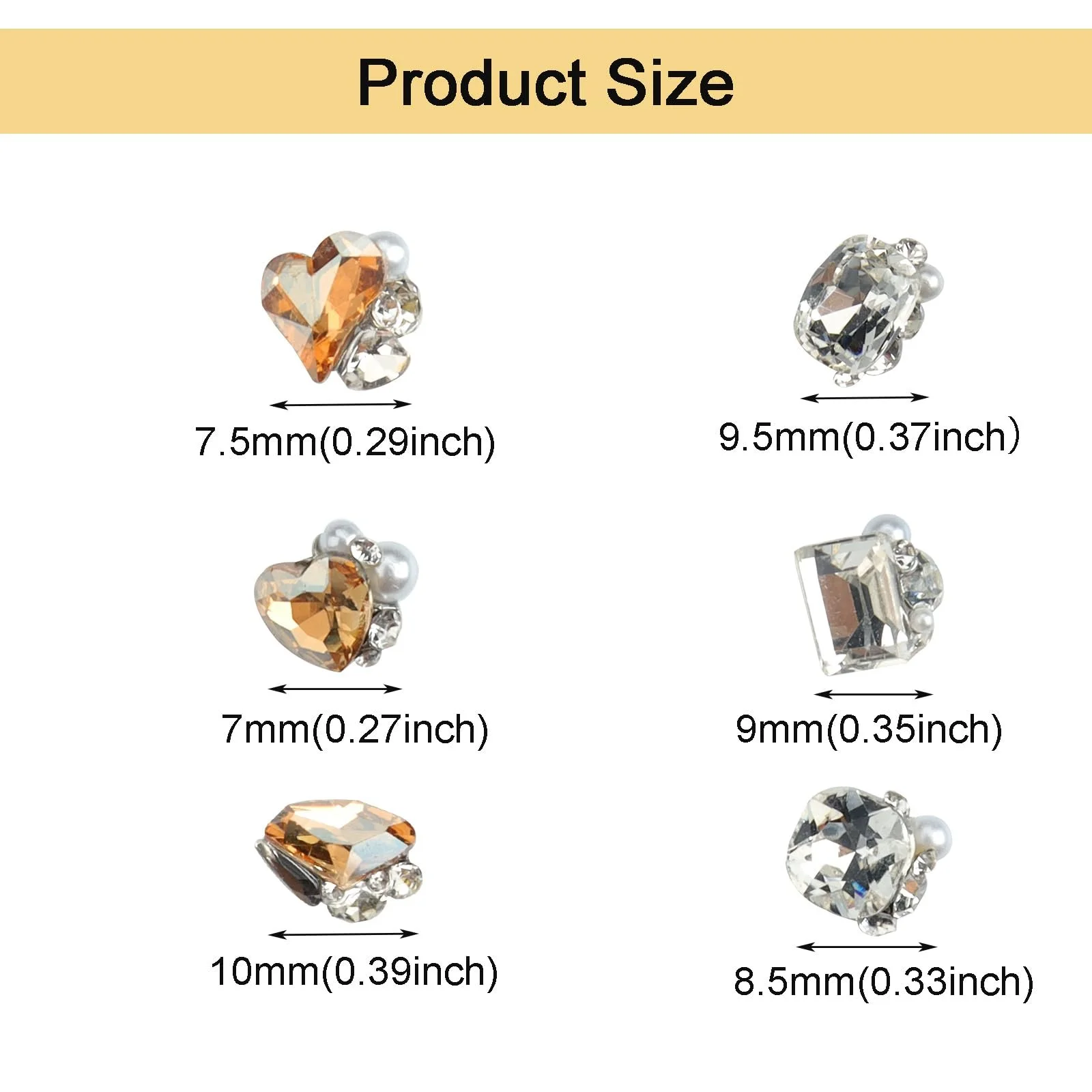 3D Декор 30 Кристалічні стрази Серце Стрази Саморобні прикраси для рукоділля, фото №2