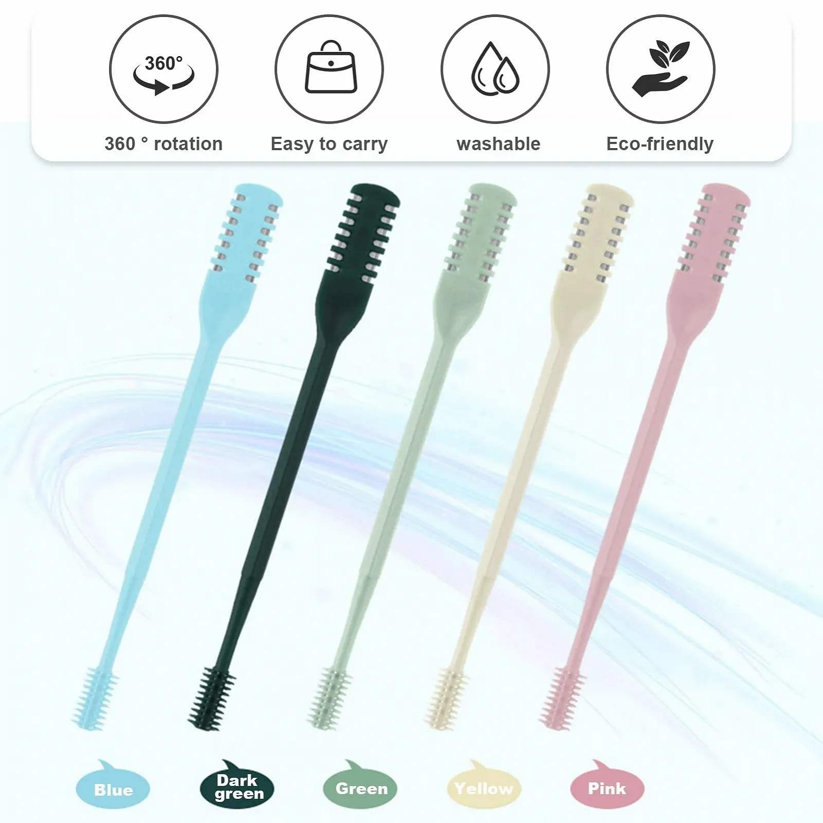 Тример Hengrongshen Nose Hair Double Head 2-in-1 5 кольорів 360°, фото №3