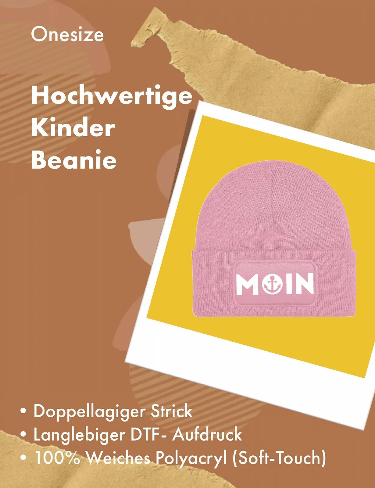 Дитяча Шапка Moin 2 Зимова З Принтом Унісекс В'язана, фото №3 Дитяча Шапка Moin 2 Зимова З Принтом Унісекс В'язана, фото №3