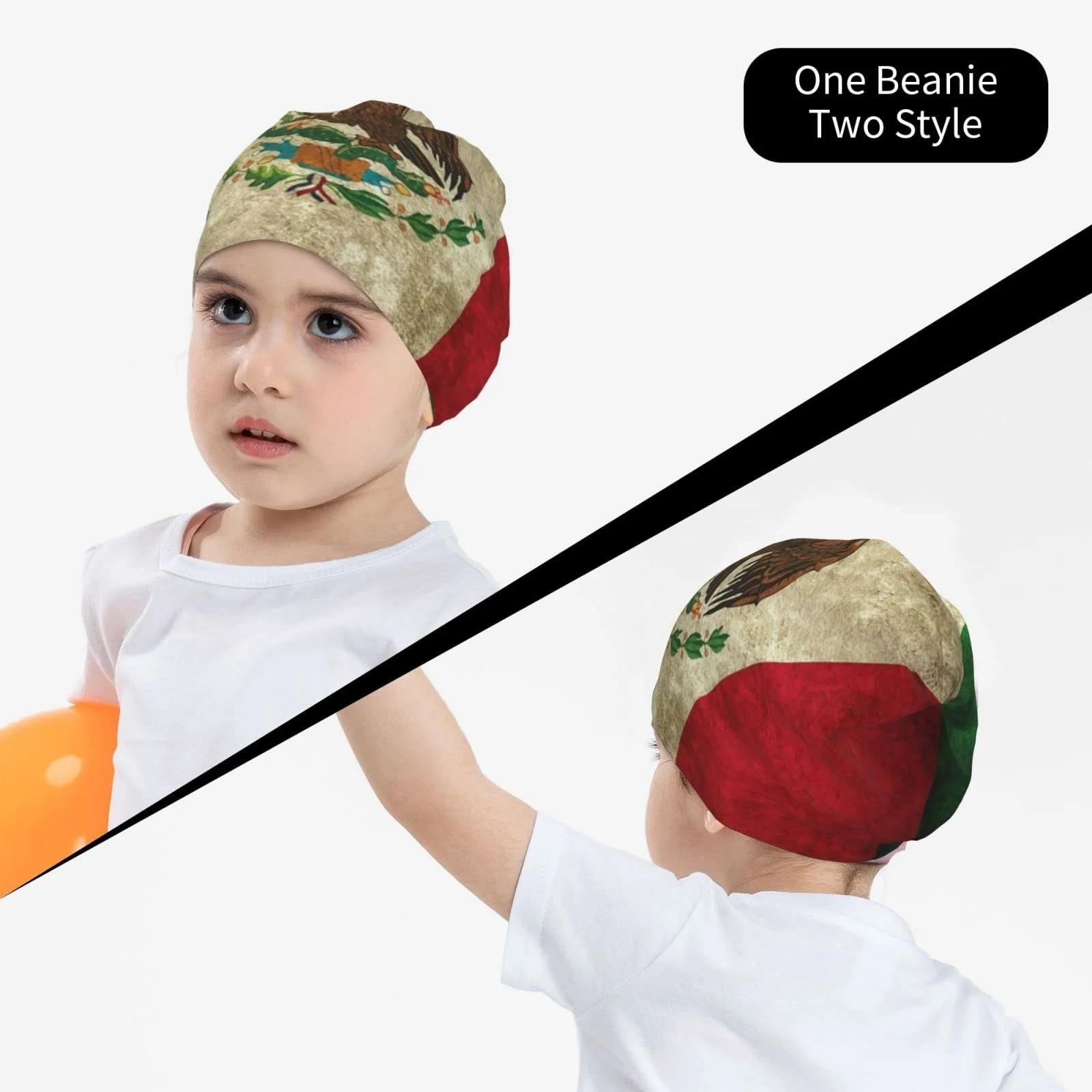 Шапка LOUJIN Retro Mexico Holy Flag Slouchy для хлопчиків і дівчаток, в'язана, one size, фото №7