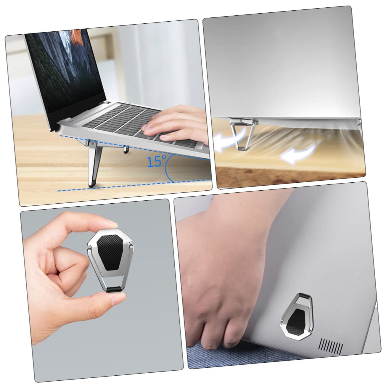 Підставка для ноутбука регульована по висоті, складана, пакування з 2 штук, фото №5