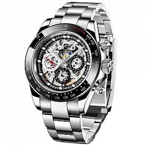 Pagani Design Автоматичний чоловічий годинник Jewel Rainbow Bezel Skeleton Dial з нержавіючої сталі, водонепроникний до 100 м, люмінесцентний багатофункціональний спортивний годинник-хронограф - Фото 1