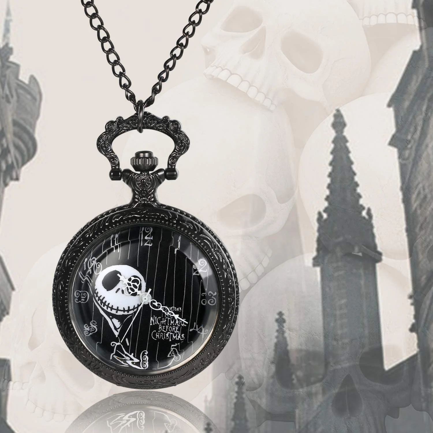 Кишеньковий годинник Чоловічий JewelryWe Halloween з черепом, фото №4