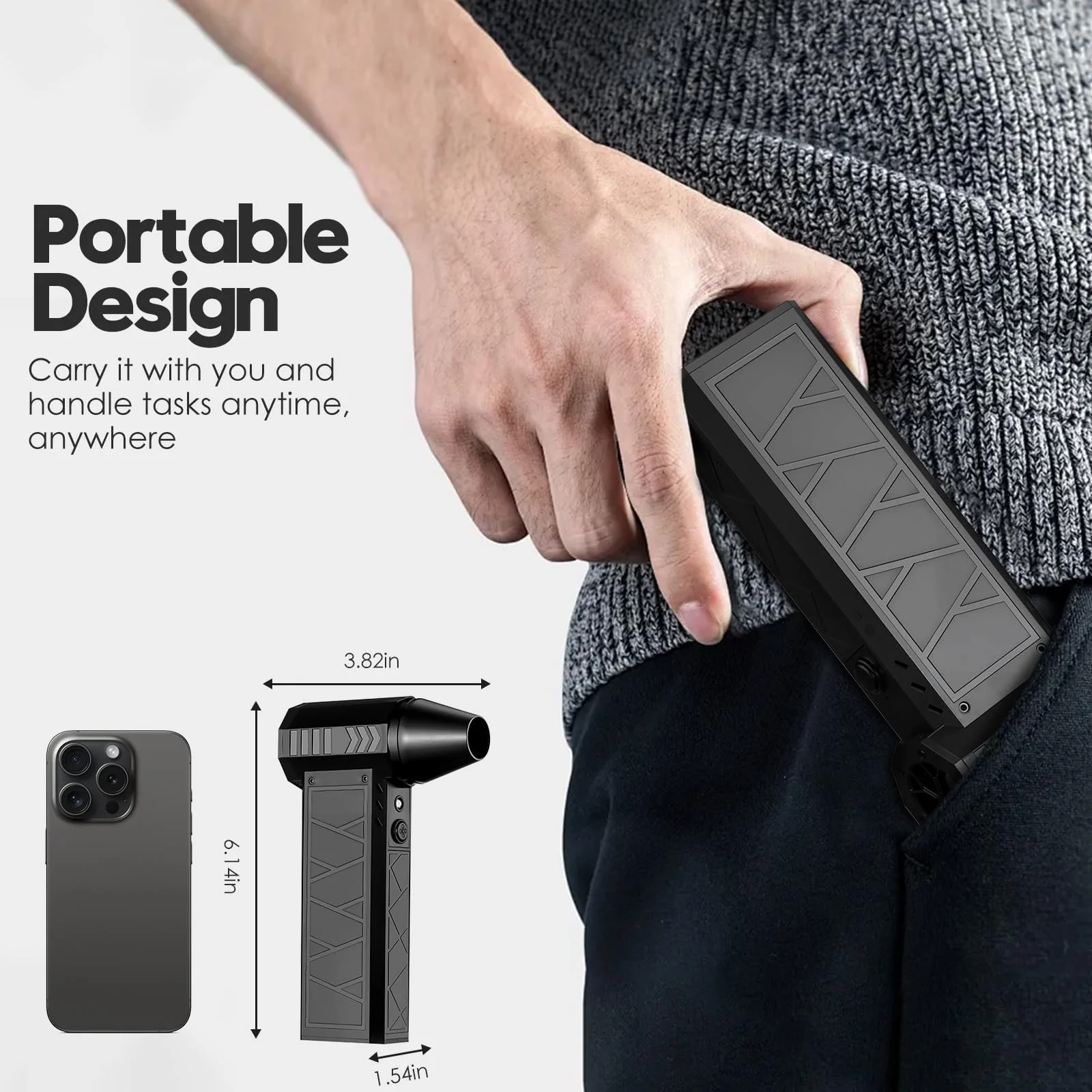 Электрическая воздуходувка Ofeace 180,000 RPM 4 скорости Аккумуляторная с щеткой для чистки, фото №7