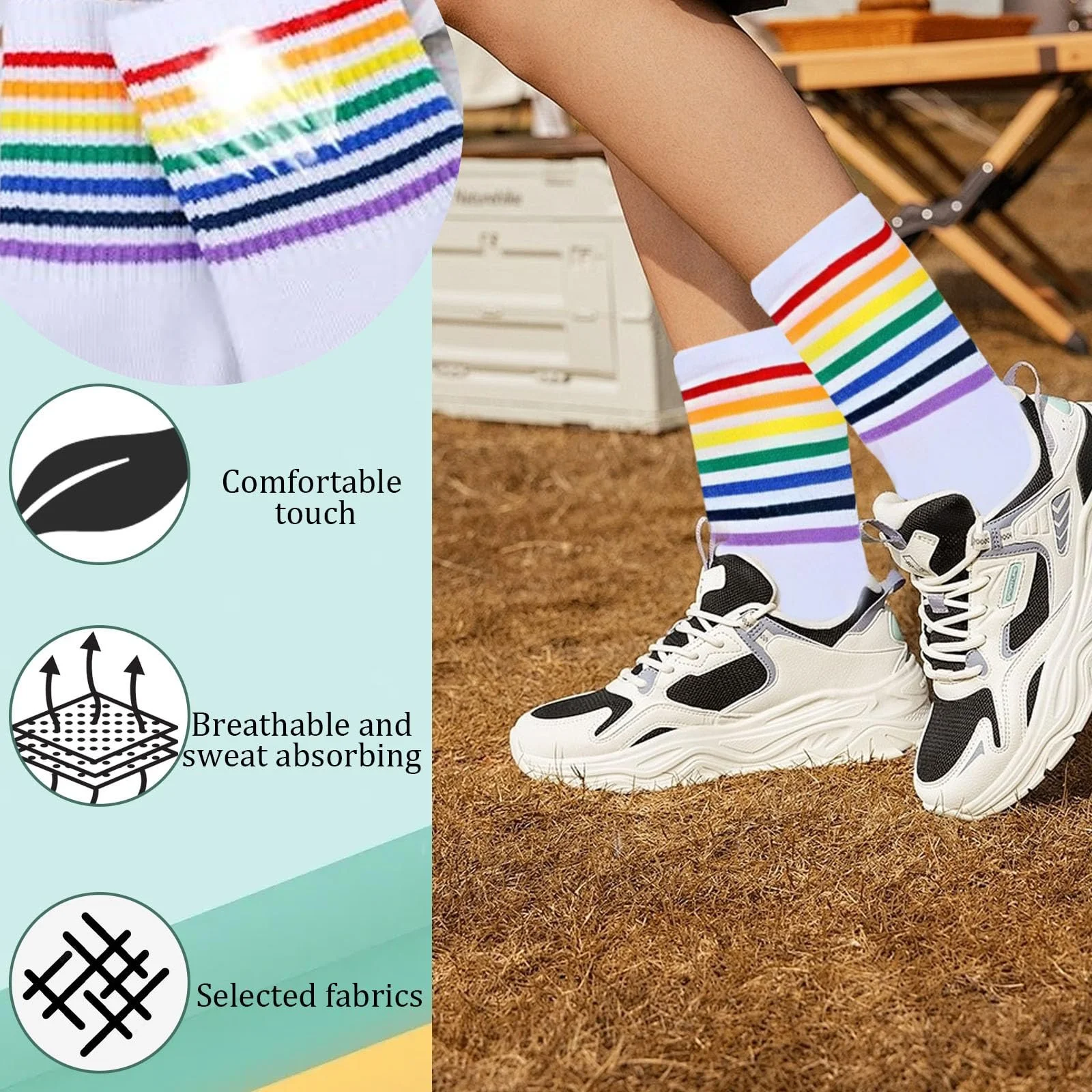 Шкарпетки Райдужні 6 пар, One Size, фото №3 Шкарпетки Райдужні 6 пар, One Size, фото №3