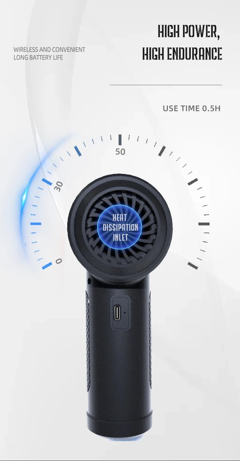 Портативний турбовентилятор Onvian Wireless Air Duster 51000 RPM Black, фото №13