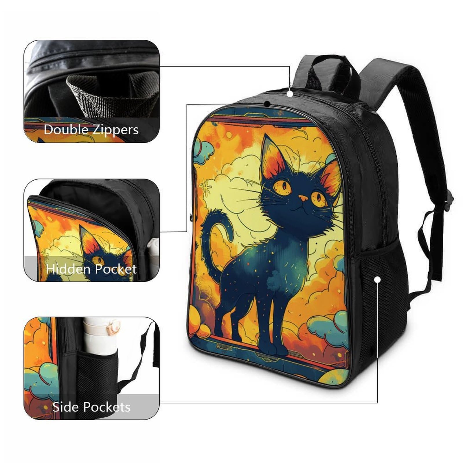 Ранець DPEOANEBN Flame Cat 40x28x16см, фото №3