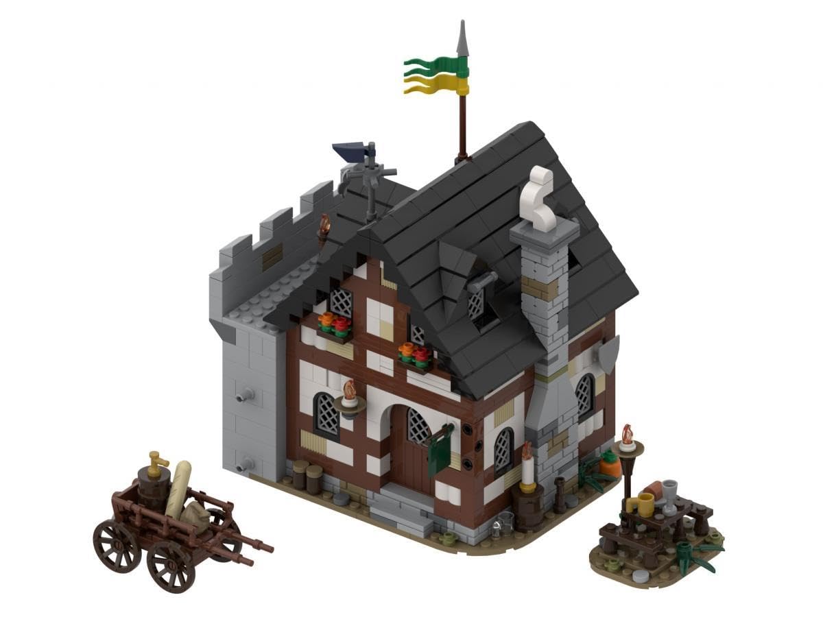 Конструктор BlueBrixx Pro 108034 Будинок для гостей Замок Bärenfels 1041 елементів Синій, фото №3