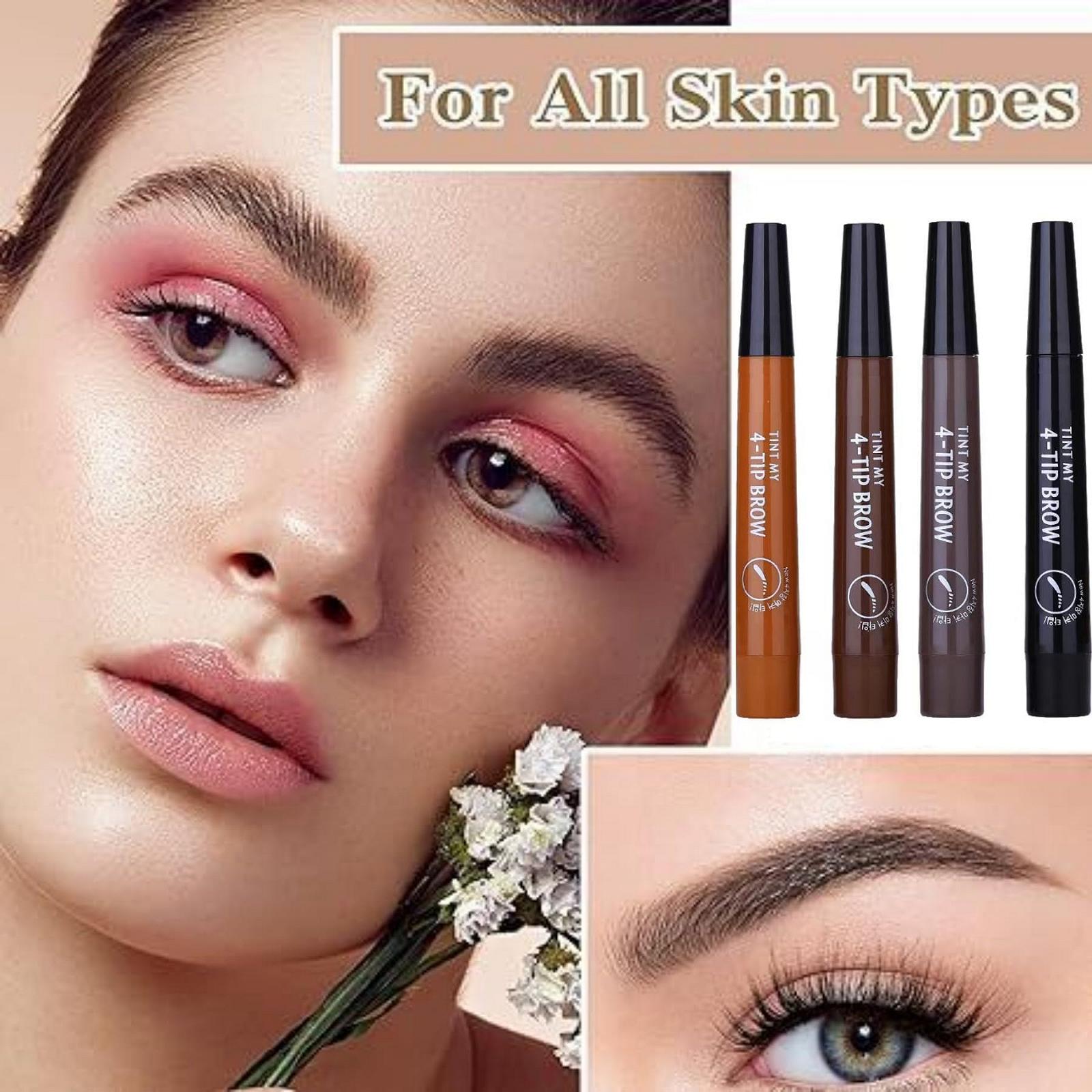 Олівець для брів Magic Microblading Contour 4 наконечники водостійкий темний, фото №6