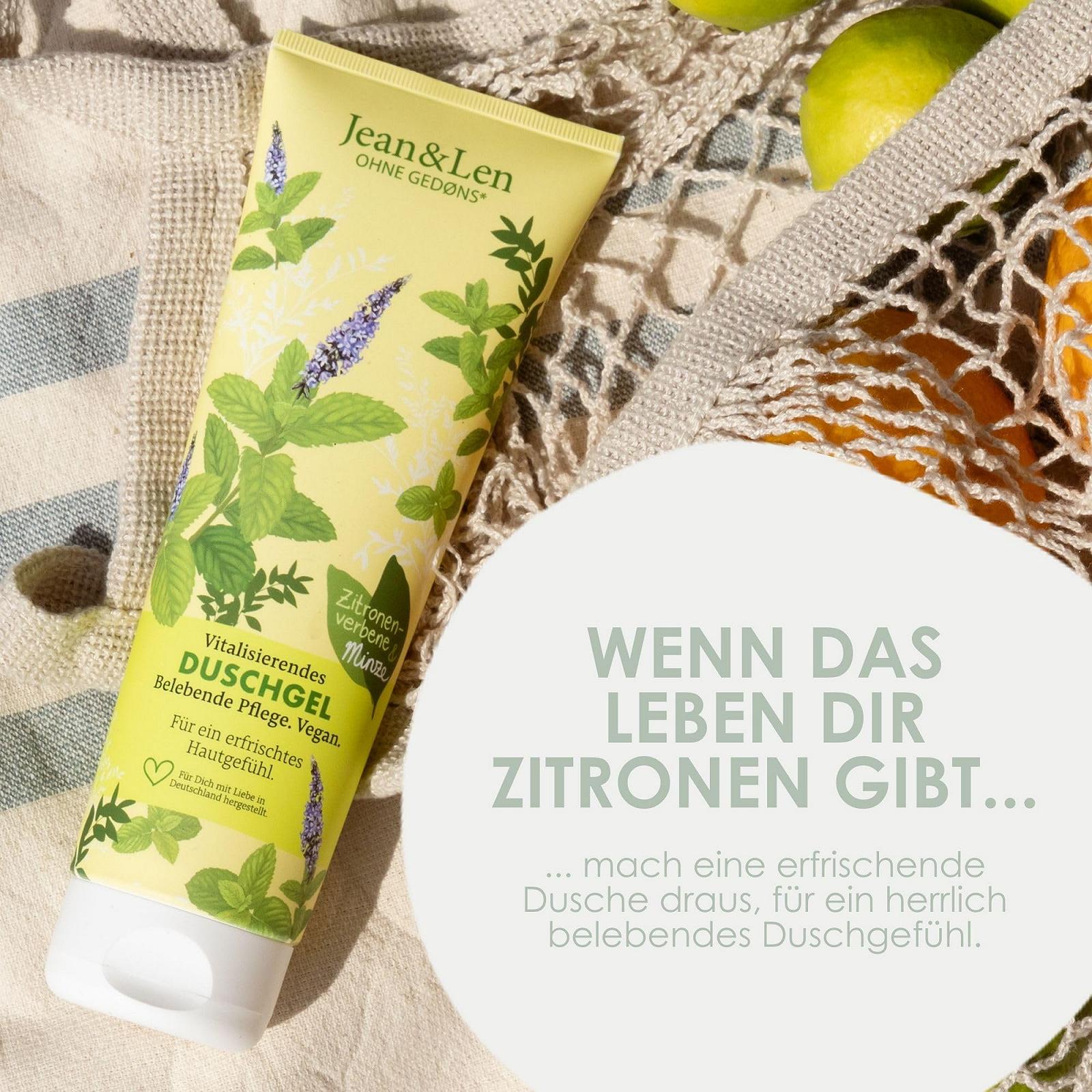 Тонизирующий гель для душа Jean & Len Lemon Verbena & Mint веганский 6 x 250 мл, фото №6