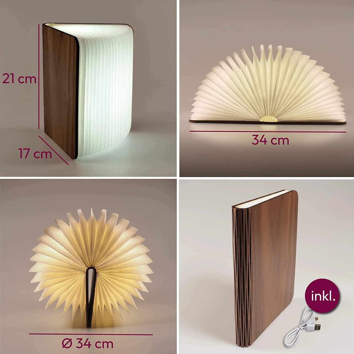 Настільна лампа Gadgy Book lamp велика магнітна Tyvek 3 кольори 360 градусів, фото №2