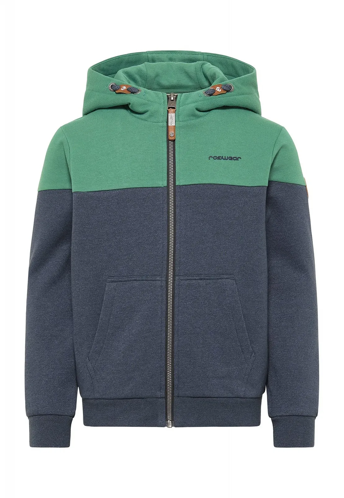 Толстовка з капюшоном для хлопчиків Ragwear LAJDA з кишенями-кенгуру, на повній блискавці, худі, крутий вуличний вигляд, фото №1