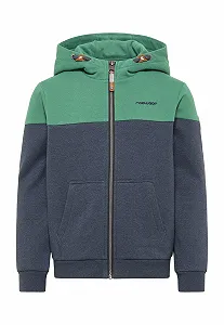 Толстовка з капюшоном для хлопчиків Ragwear LAJDA з кишенями-кенгуру, на повній блискавці, худі, крутий вуличний вигляд - Фото 1