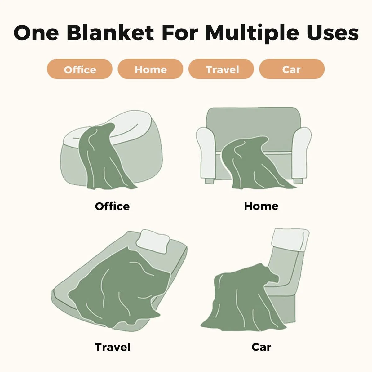 Покривало зі штучного кролячого хутра Fouriding Бежевий, 100 x 160 см, фото №3