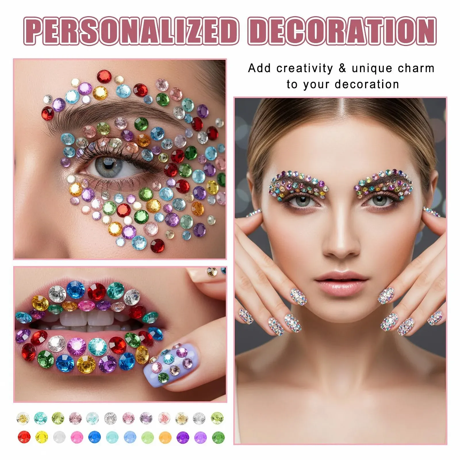 Стразы для ногтей круглые 3 мм, 24 цвета, 24000 шт, фото №6