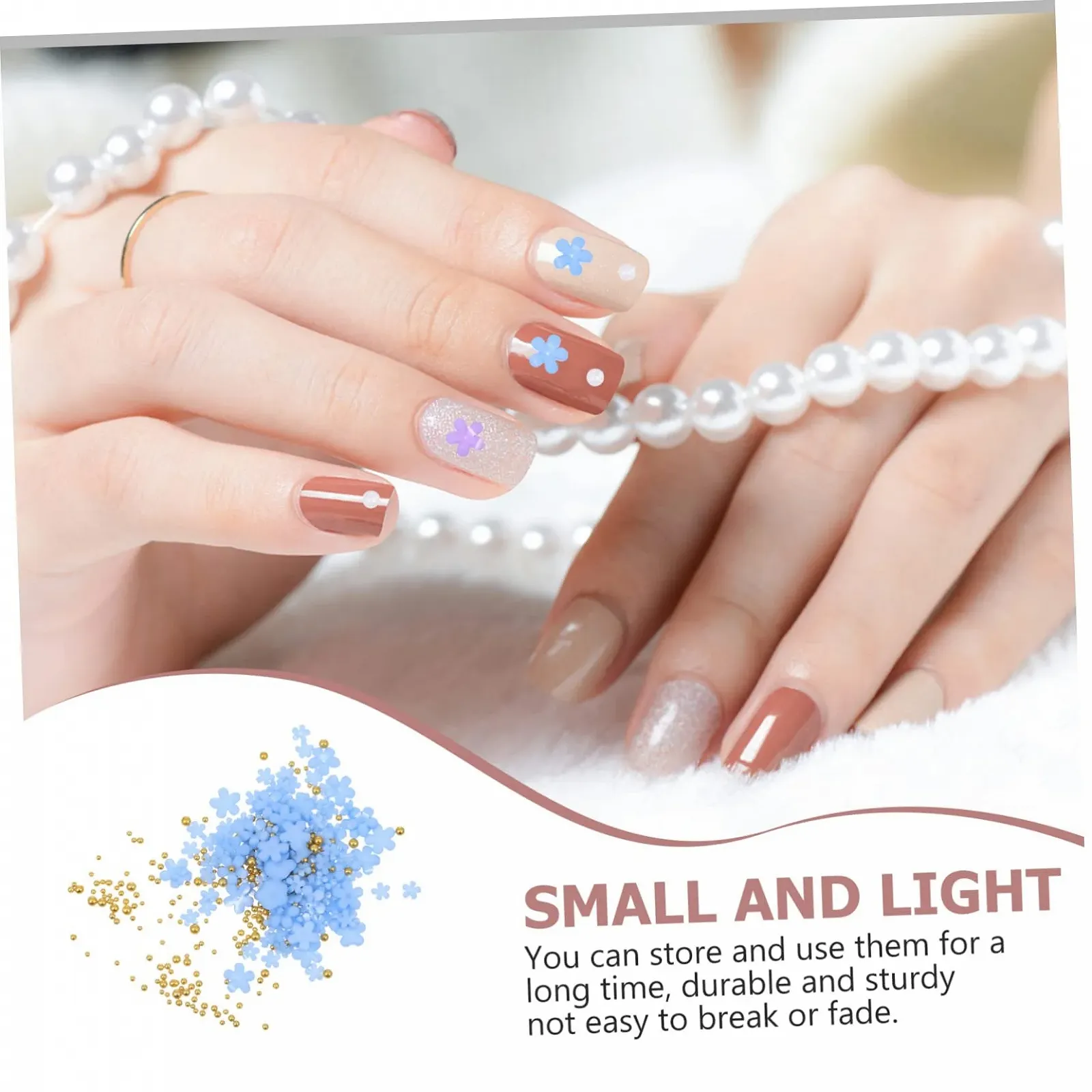 Украшение для ногтей FRCOLOR 3 шт., 2 шт. для ногтей с пятью лепестками, розовый декор, стразы, 3D цветы для ногтей, акриловые украшения для ногтей, акриловые цветы из смолы, фото №2