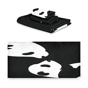Набір рушників BEUSS Black Panda 100% бавовна 3 предмети Чорний - Фото 1