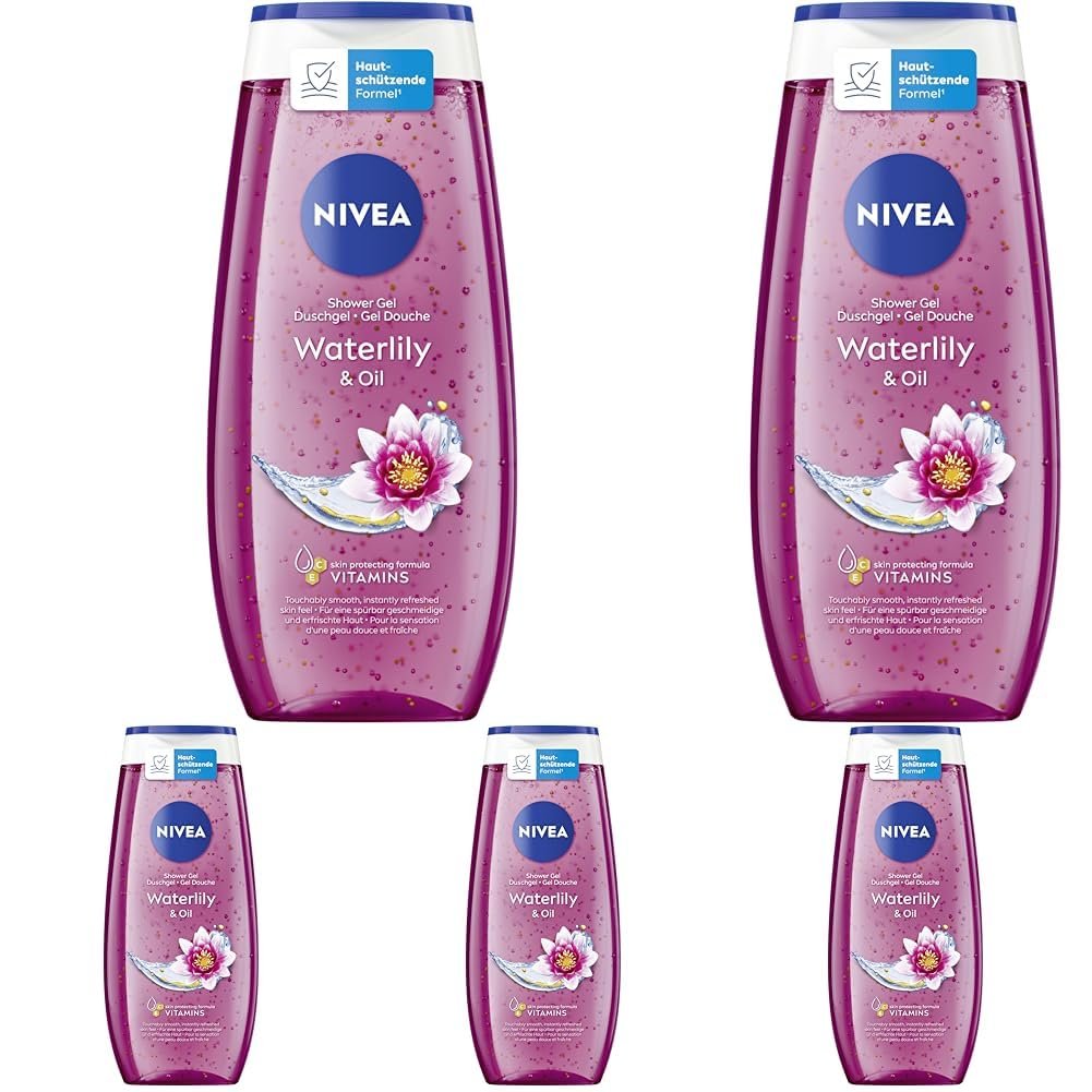 Гель для душа NIVEA Waterlily & Oil pH-нейтральный с ароматом водяной лилии и масляными гранулами 250 мл (упаковка из 5 шт.), фото №1 Гель для душа NIVEA Waterlily & Oil pH-нейтральный с ароматом водяной лилии и масляными гранулами 250 мл (упаковка из 5 шт.), фото №1
