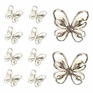 Украшения для ногтей Бабочки кошачий глаз со стразами, 10 шт - Фото 1