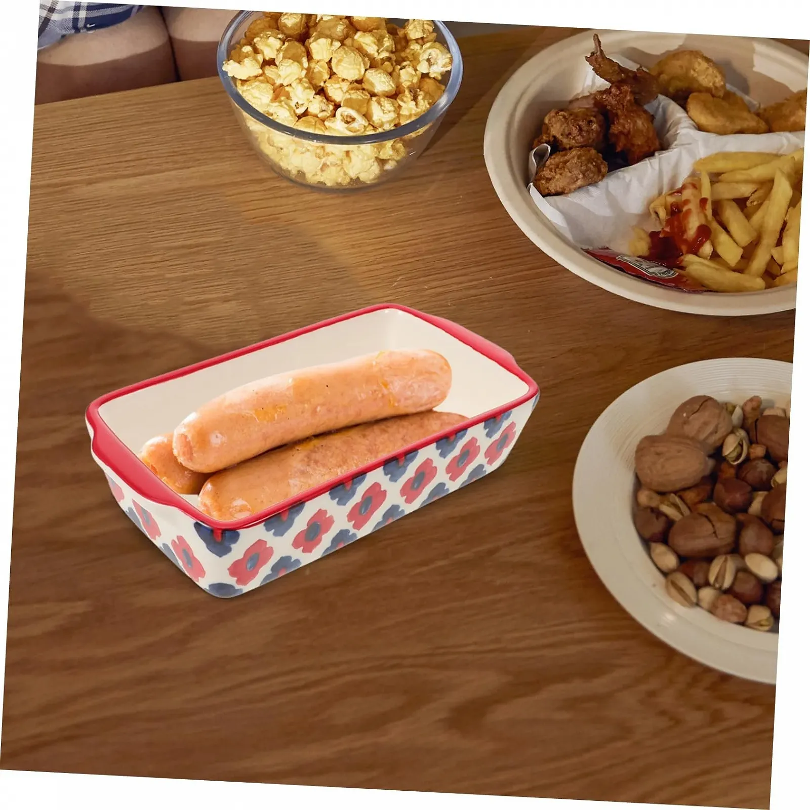 Форма для запікання Ciieeo керамічна велика прямокутна термостійка з ручками, фото №7