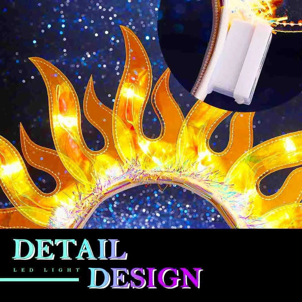 Обруч для волосся Сяюче полум'я LED, фото №5