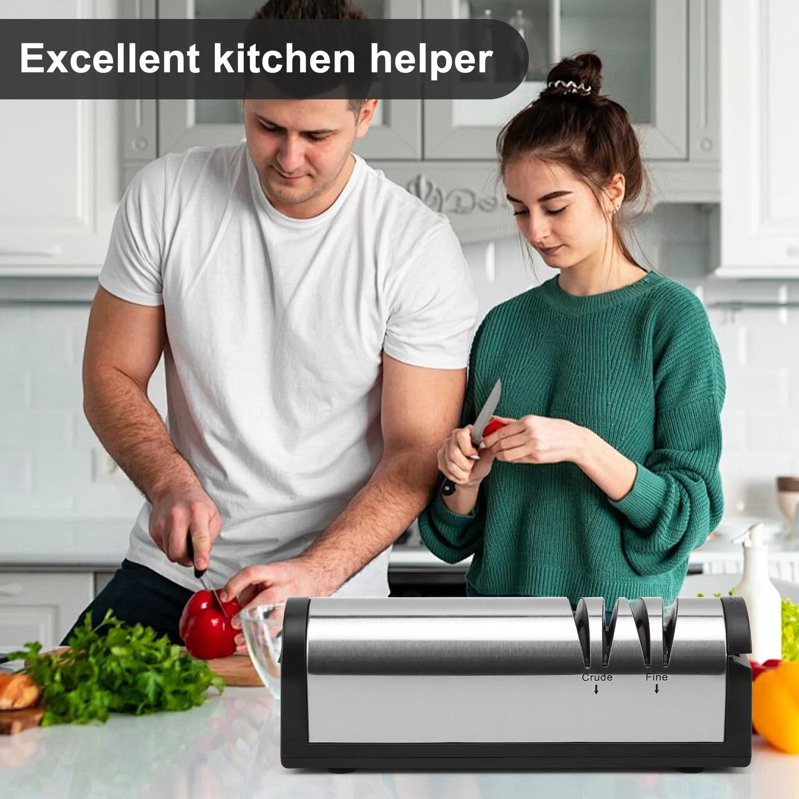 Електрична точилка для ножів NCONCO акумуляторна 2-ступінчаста нержавіюча сталь, фото №3